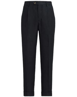 Brunello Cucinelli Garment-Dyed Trousers - Black