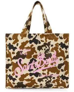 MC2 Saint Barth Essential Cow-Print Tote Bag - Natural
