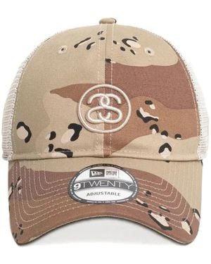 Stussy Ss Link Camouflage-Print Trucker Cap - Natural