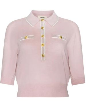 L'Agence Masaki Cropped Polo Top - Pink