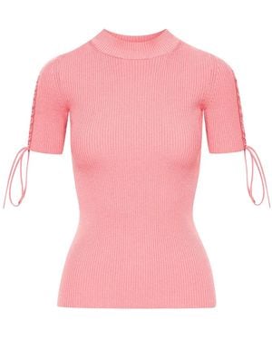 Oscar de la Renta Maglione A Coste Con Nodo - Rosa