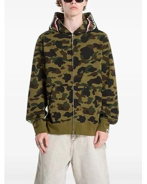 A Bathing Ape Hoodie Met Camouflageprint - Groen