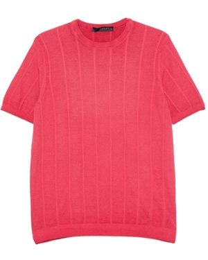 Jeordie's Ribbed-Knit Short-Sleeve Jumper - Pink