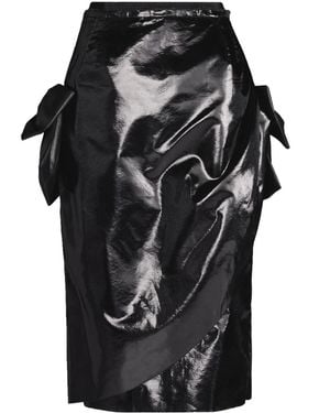 Maison Margiela Bow-Detail Asymmetric Midi Skirt - Black