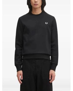 Fred Perry Logo-Embroidered Sweatshirt - Black