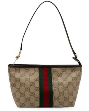 Gucci Small Pouch With Strap And Web - White