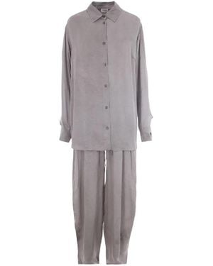 ANDAMANE Buttoned Shirt & Trousers Set - Grey