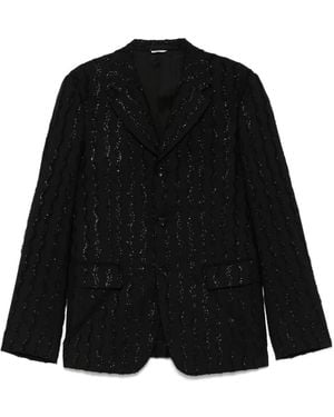 Comme des Garçons Fringe-Detail Blazer - Black