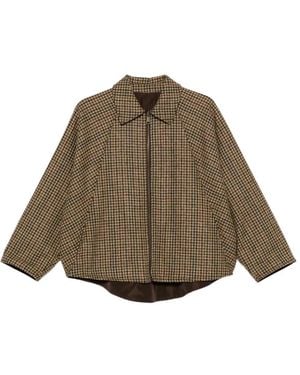 L'IMPERMEABILE Chaqueta Con Motivo Pied De Poule Y Cremallera - Marrón