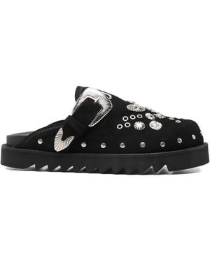 Toga Virilis Buckle Embellished Slippers - Black