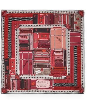 Lancel Grand Hotel Silk Scarf - Red