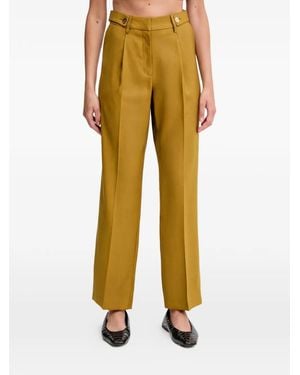 Morgan Pantaloni Con Pieghe - Giallo
