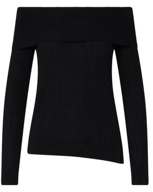 Liu Jo Wool Sweater With Bardot Neckline - Black