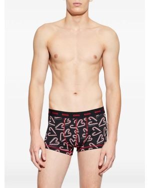DIESEL Bóxer Con Estampado De Bastón De Caramelo - Azul