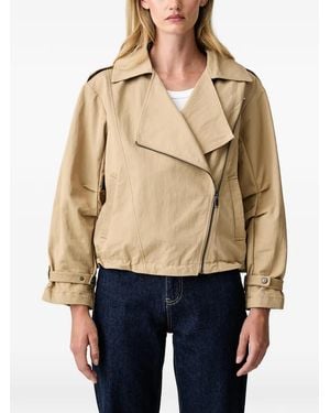 DKNY Off-Centre Zip-Fastening Jacket - Natural