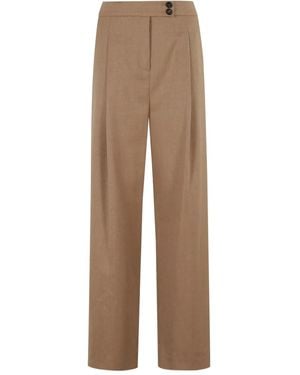 Eleventy Pleated-Front Straight Pants - Natural