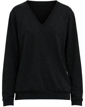 Tibi Trompe Loeil V-Neck Top - Black