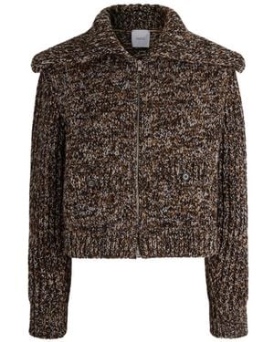 Patou Ribbed-Knit Zipped Jacket - Brown
