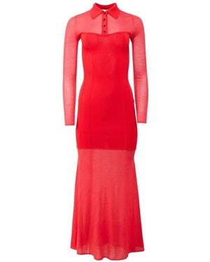 Fleur du Mal Kate Button Maxi Dress - Red