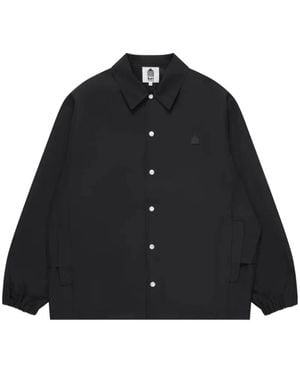 Dover Street Market Logo-Patch Panelled Shirt Jacket - Black