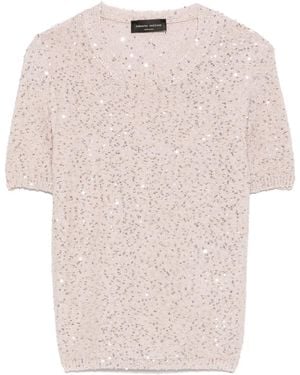 Roberto Collina スパンコール Tシャツ - ナチュラル