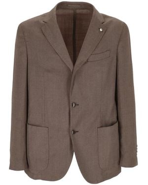L.B.M. 1911 Herringbone-Weave Blazer - Brown