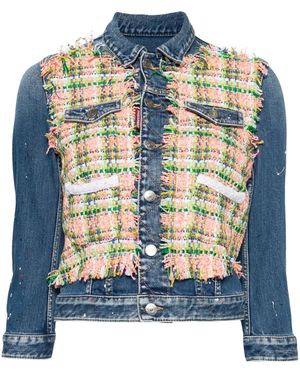 DSquared² ペイント デニムジャケット - ブルー
