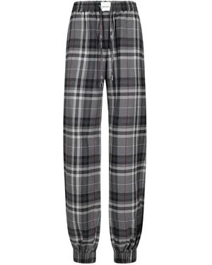 The Attico Plaid Drawstring Trousers - Grey