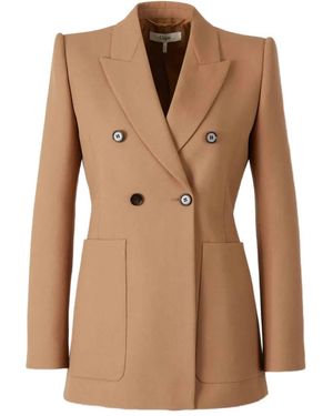 Chloé Blazer En Laine À Revers Pointus - Brown