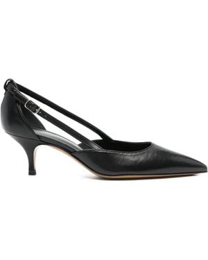 Guglielmo Rotta Armonie Pointed Leather Court Shoes - Black