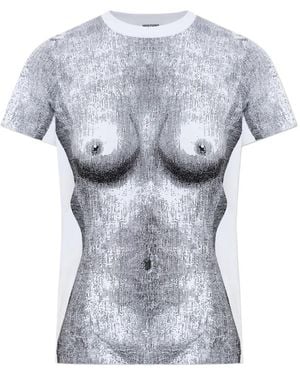 Moschino T-Shirt With Print - Gray
