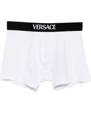 Versace Logo-Waistband Briefs - White