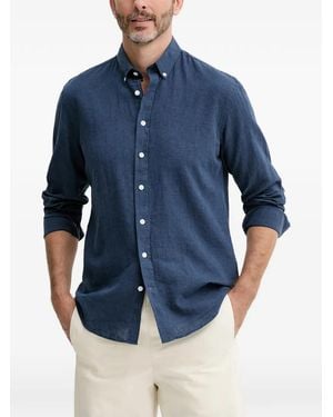 Lindbergh Chemise Boutonnée En Lin - Blue