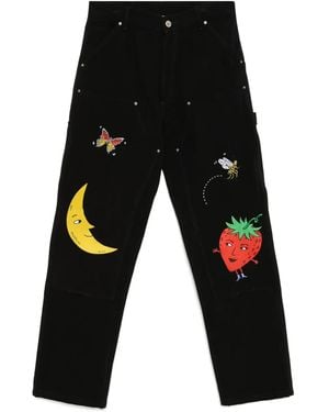 Sky High Farm Embroidered Jeans - Black