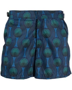 OZWALD BOATENG Printed Swim Shorts - Blue