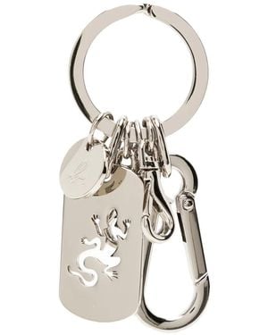 agnès b. Cut-Out Logo Detail Keychain - White