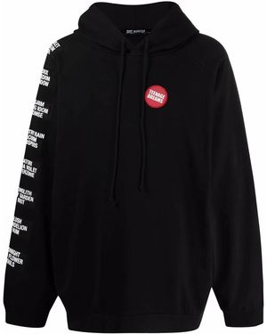 Raf Simons Hoodie Oversize À Détails De Patchs - Noir
