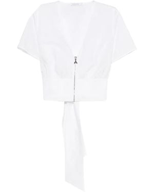 Patrizia Pepe Zip-Fastening Cropped Top - White