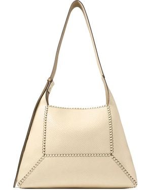 Jimmy Choo Medium Diamond Hobo Leather Shoulder Bag - Natural