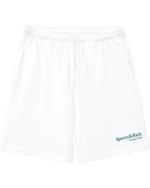 Sporty & Rich Logo-Detail Shorts - White