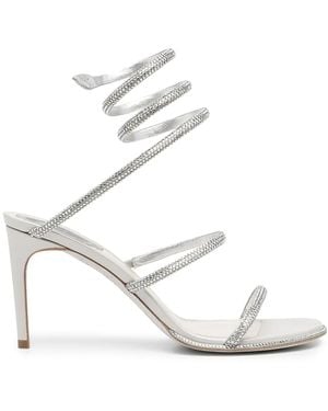 Rene Caovilla Sandalen Mit Strass 80Mm - Weiß