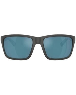 Burberry Check-Pattern Square-Frame Sunglasses - Blue