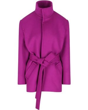 Saint Laurent Wool Coat - Pink