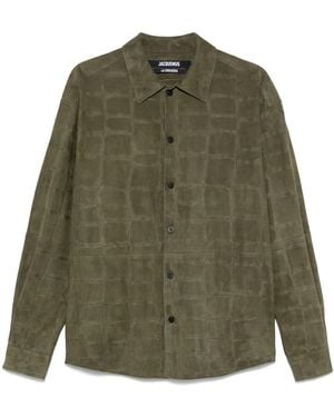 Jacquemus Camisa con efecto de piel de cocodrilo - Verde