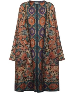 Pierre Louis Mascia Tapestry-Pattern Pocket Coat - Brown