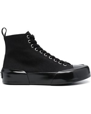 Jil Sander High-Top Canvas Sneakers - Black