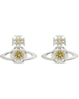 Vivienne Westwood Pendientes Lee Con Orbe - Blanco