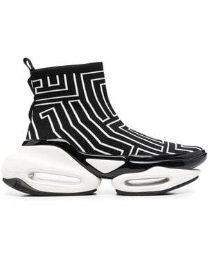 Balmain Bold Hiking Monogram Trainers - Black