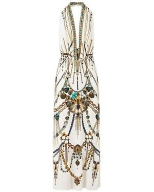 CAMILLA Cowl-Neck Maxi Dress - Metallic