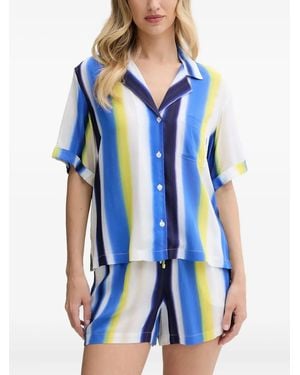 DKNY Pijama A Rayas - Azul